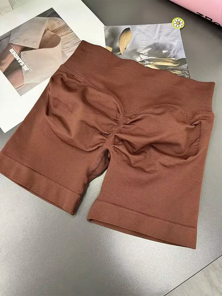 "Short de Gym Sculptant pour femmes, Sans Couture avec Logo - Idéal pour le Yoga"