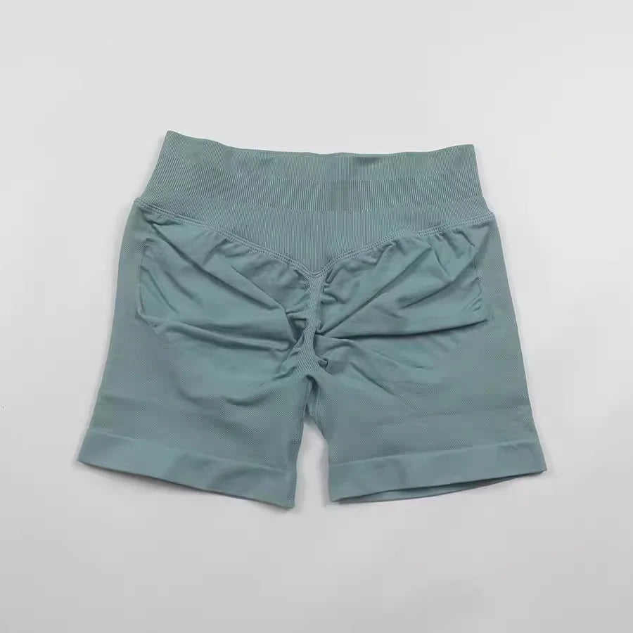 "Short de sport sculptant pour femme – Yoga & Workout – Taille basse côtelée"